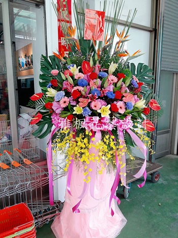 集集鎮花店喜事花柱,竹山鎮花店2022年表演圓滿成功花柱