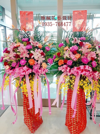 台中石岡區花店_台中大安區花店新廠落成祝賀花籃