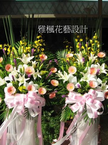 埔里花店靈前花籃,草屯花店,竹山花店喪事花圈花環