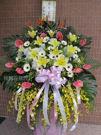 喪事禮儀親家門風送花柱彰化縣鹿港鎮花店,