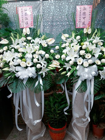 彰化縣永靖鄉花店,彰化縣田中鎮花店送田中第五公墓簡易靈堂殯儀館高架花籃
